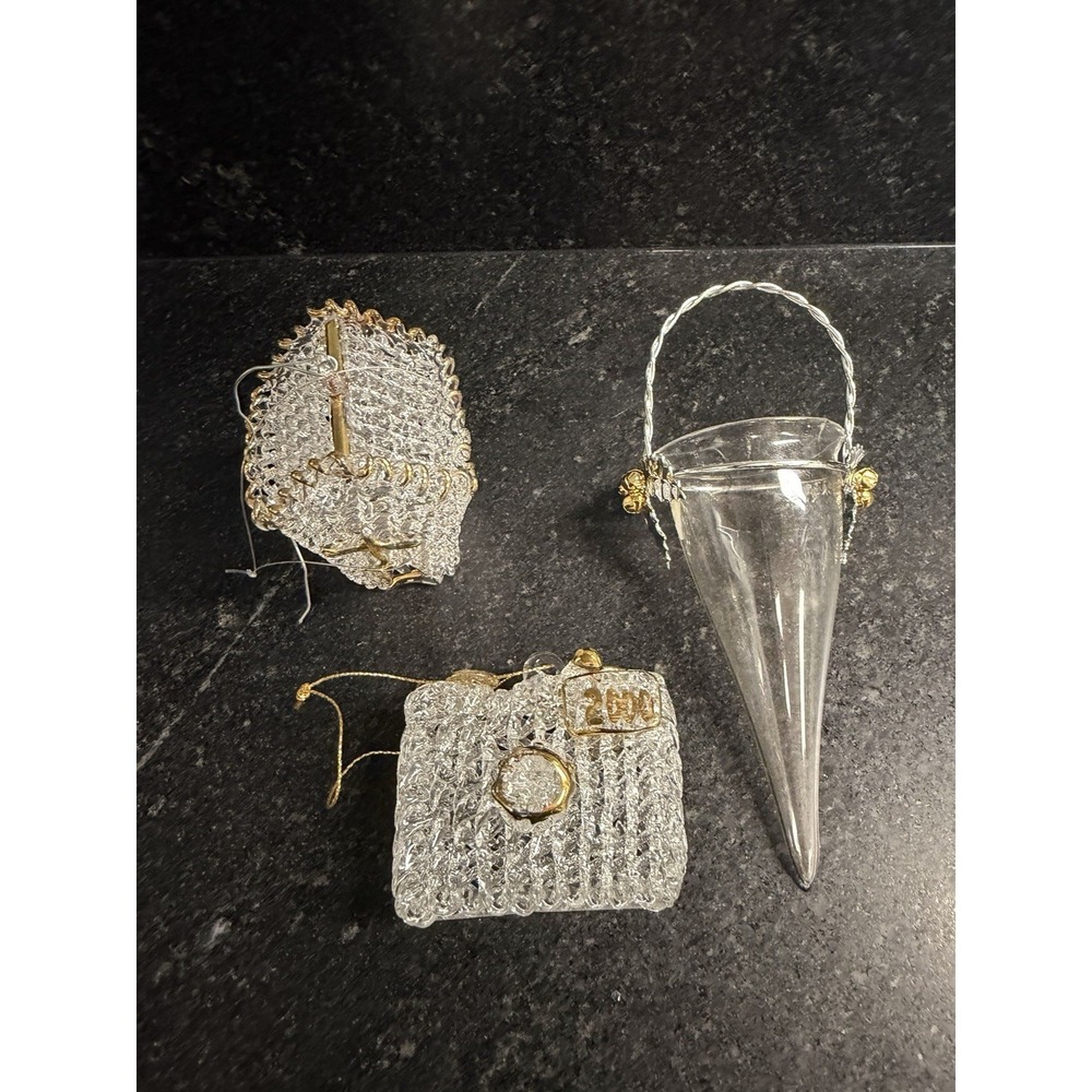 Vintage Mixed Glass Christmas Ornaments Lot Icicles Animals Hearts Shoe Tree 40+ - Picture 7 of 14